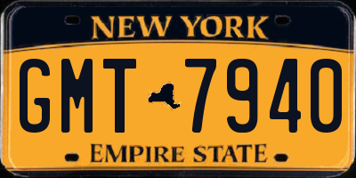 NY license plate GMT7940