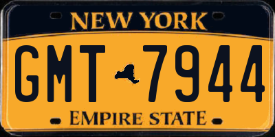 NY license plate GMT7944