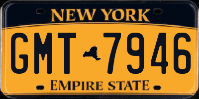 NY license plate GMT7946