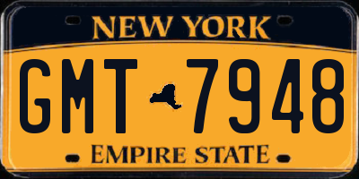 NY license plate GMT7948