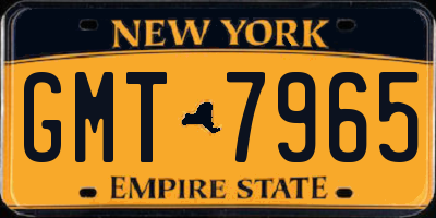 NY license plate GMT7965