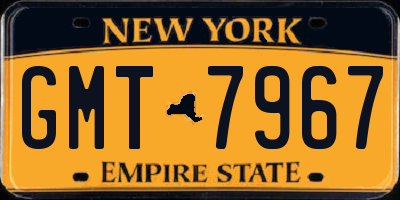 NY license plate GMT7967