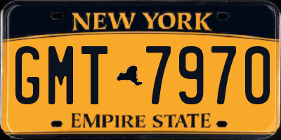 NY license plate GMT7970
