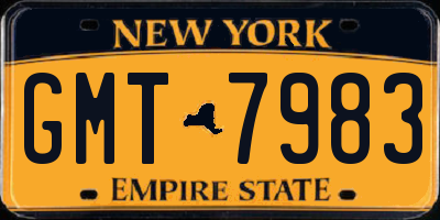 NY license plate GMT7983