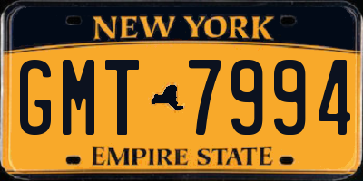 NY license plate GMT7994