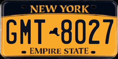 NY license plate GMT8027
