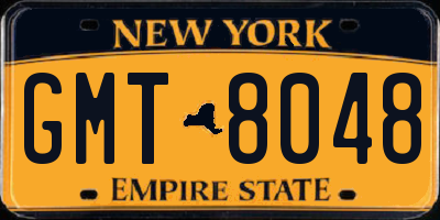 NY license plate GMT8048