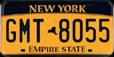 NY license plate GMT8055
