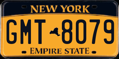 NY license plate GMT8079