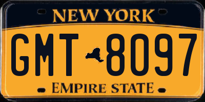 NY license plate GMT8097
