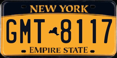 NY license plate GMT8117