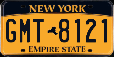 NY license plate GMT8121