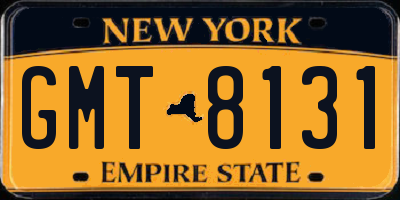 NY license plate GMT8131