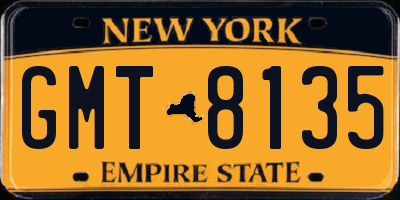 NY license plate GMT8135