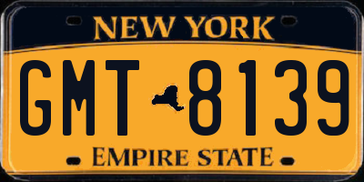 NY license plate GMT8139