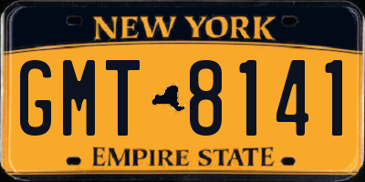 NY license plate GMT8141