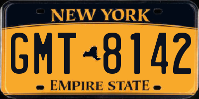 NY license plate GMT8142