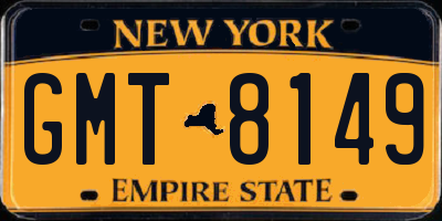 NY license plate GMT8149