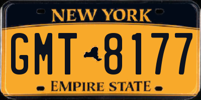 NY license plate GMT8177