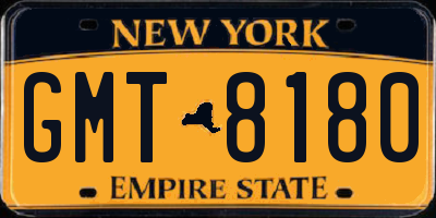 NY license plate GMT8180