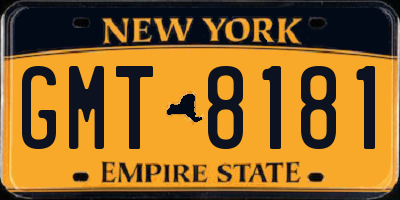 NY license plate GMT8181