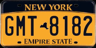 NY license plate GMT8182