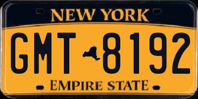 NY license plate GMT8192