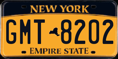 NY license plate GMT8202