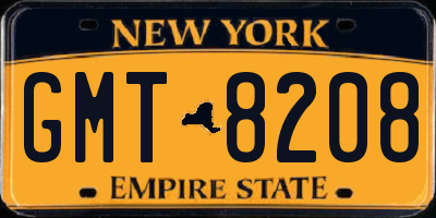 NY license plate GMT8208