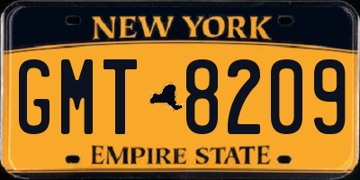 NY license plate GMT8209