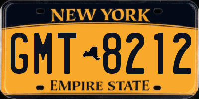 NY license plate GMT8212