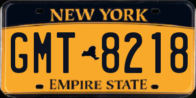 NY license plate GMT8218