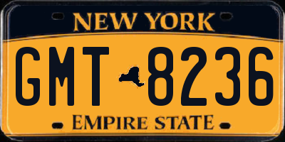 NY license plate GMT8236