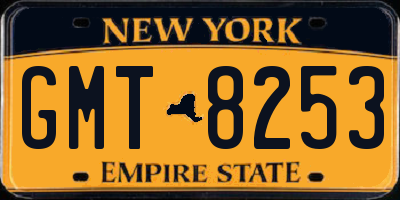 NY license plate GMT8253
