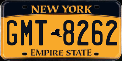 NY license plate GMT8262
