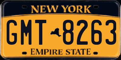 NY license plate GMT8263