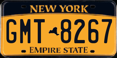NY license plate GMT8267