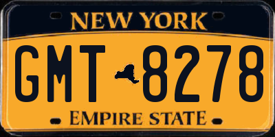 NY license plate GMT8278