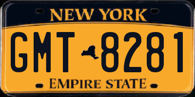 NY license plate GMT8281