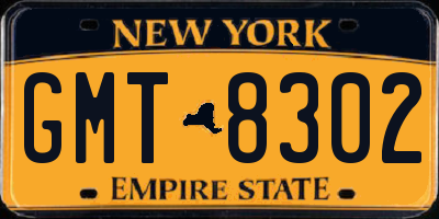 NY license plate GMT8302