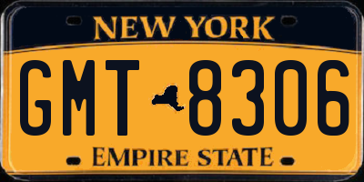 NY license plate GMT8306