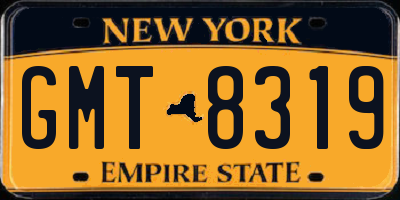NY license plate GMT8319