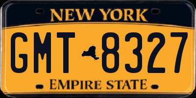 NY license plate GMT8327