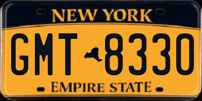 NY license plate GMT8330