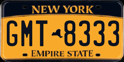 NY license plate GMT8333
