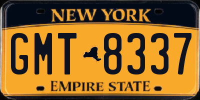 NY license plate GMT8337