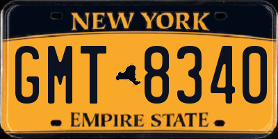 NY license plate GMT8340