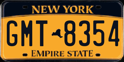 NY license plate GMT8354