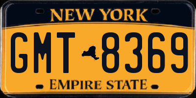 NY license plate GMT8369
