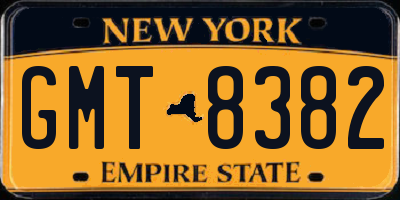 NY license plate GMT8382